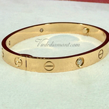 Cartier Love Bracelet Rose Gold Size 16 4 Diamond