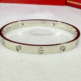 Cartier Love Bracelet White Gold Size 17 4 Diamond