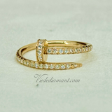 Cartier Juste Un Clou Ring Rose Gold Size 53 Pave Diamond