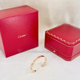 Cartier Love Cuff Bracelet Rose Gold Size 17