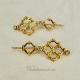Verdura Kensington Drop Diamond Earrings Yellow Gold