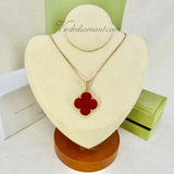 Van Cleef Arpels Magic Alhambra Necklace Carnelian Yellow Gold 35”