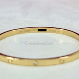 Cartier Love Bracelet Yellow Gold Size 16 SM 6 Diamond