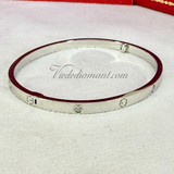 Cartier Love Bracelet White Gold Size 17 SM 6 Diamond