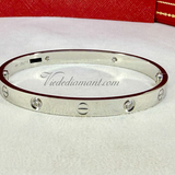 Cartier Love Bracelet White Gold Size 18 4 Diamond