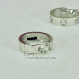 Cartier Love Hoop Earrings White Gold 1 Diamond