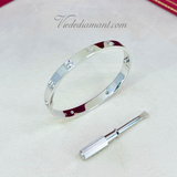 Cartier Love Bracelet White Gold Size 17 4 Diamond