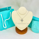 Tiffany & Co Paloma Picasso Necklace White Gold Diamond Cross 42 CM