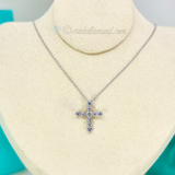 Tiffany & Co Paloma Picasso Necklace White Gold Diamond Cross 42 CM