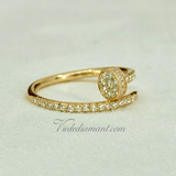 Cartier Juste Un Clou Ring Rose Gold Size 53 Pave Diamond