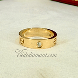 Cartier Love Ring Yellow Gold Size 60 3 Diamond