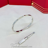 Cartier Love Bracelet White Gold Size 17 SM 6 Diamond