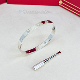 Cartier Love Bracelet White Gold Size 18 4 Diamond
