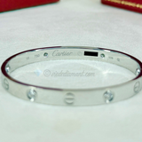 Cartier Love Bracelet White Gold Size 16 4 Diamond