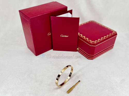 Cartier Love Bracelet Yellow Gold Size 18 10 Diamond