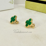 Van Cleef & Arpels Vintage Alhambra Earrings Yellow Gold Malachite