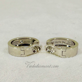 Cartier Love Hoop Earrings White Gold 1 Diamond