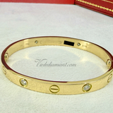 Cartier Love Bracelet Yellow Gold Size 16 4 Diamond