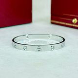 Cartier Love Bracelet White Gold Size 16 4 Diamond