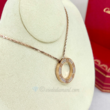 Cartier Love Necklace Rose Gold 42 CM Pave Diamond