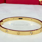Cartier Love Bracelet Medium Yellow Gold Size 17 4 Diamond