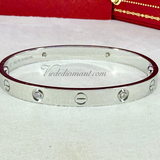 Cartier Love Bracelet White Gold Size 17 4 Diamond