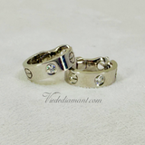 Cartier Love Hoop Earrings White Gold 1 Diamond