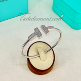 Tiffany & Co T Wire Wide White Gold Diamonds Medium
