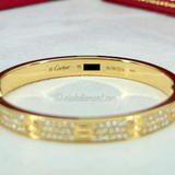 Cartier Love Bracelet Yellow Gold Size 16 Pave Diamond
