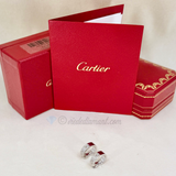 Cartier Love Hoop Earrings White Gold 1 Diamond