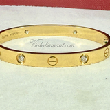 Cartier Love Bracelet Yellow Gold Size 16 4 Diamond