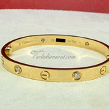 Cartier Love Bracelet Yellow Gold Size 16 4 Diamond