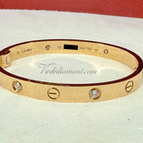 Cartier Love Bracelet Rose Gold Size 16 4 Diamond