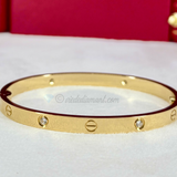 Cartier Love Bracelet Medium Yellow Gold Size 17 4 Diamond
