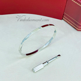 Cartier Love Bracelet White Gold Size 19 SM 6 Diamond