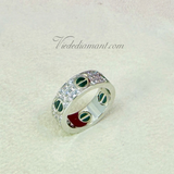 Cartier Love Ring White Gold Size 53 Pave Diamond