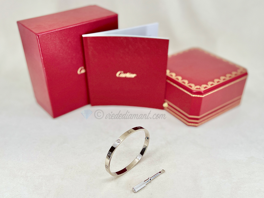 Cartier Love Bracelet White Gold Size 20