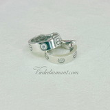 Cartier Love Hoop Earrings White Gold 1 Diamond