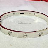 Cartier Love Bracelet White Gold Size 17 4 Diamond