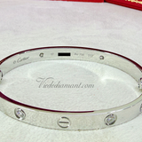 Cartier Love Bracelet White Gold Size 17 4 Diamond