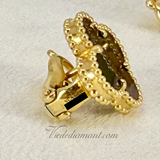 Van Cleef & Arpels Vintage Alhambra Earrings Yellow Gold Onyx