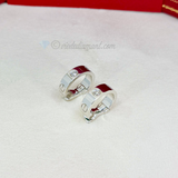 Cartier Love Hoop Earrings White Gold 1 Diamond