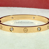 Cartier Love Bracelet Rose Gold Size 16 4 Diamond