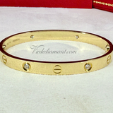 Cartier Love Bracelet Yellow Gold Size 17 4 Diamond