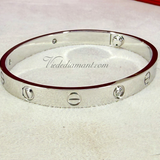 Cartier Love Bracelet White Gold Size 17 4 Diamond