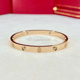 Cartier Love Bracelet Rose Gold Size 17 4 Diamond