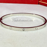 Cartier Love Bracelet White Gold Size 17 SM 6 Diamond