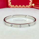 Cartier Love Bracelet White Gold Size 18 4 Diamond