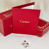 Cartier Love Hoop Earrings White Gold 1 Diamond