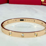 Cartier Love Bracelet Rose Gold Size 17 10 Diamond